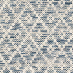 Melange Diamond Blue Handwoven Cotton Rug Swatch