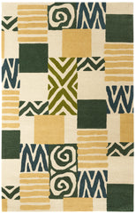 Patchwork Hand Tufted Wool Rug | Green