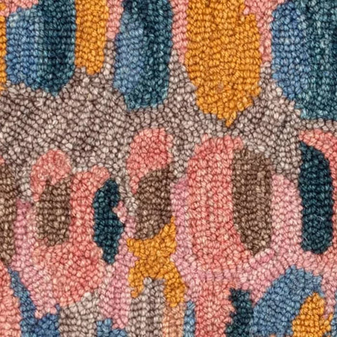 Paint Chip Coral Hand Micro Hooked Wool Rug Swatch