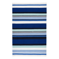 Sunny Stripe Blue Handwoven Indoor/Outdoor Rug