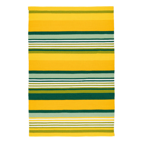 Sunny Stripe Lemon Handwoven Indoor/Outdoor Rug