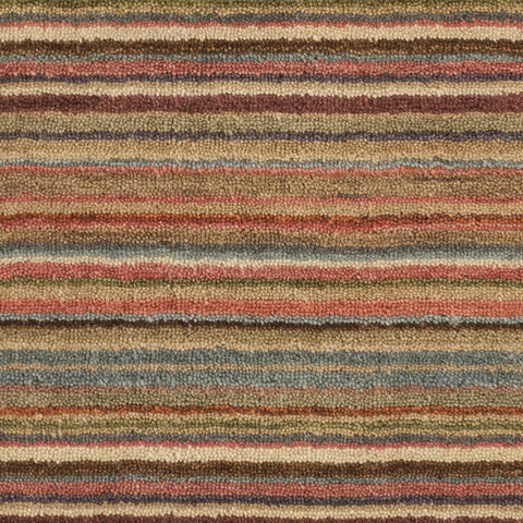 Brindle Stripe Spice Hand Loom Knotted Wool Rug Swatch