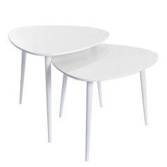 White Mod Nesting Tables/Set of 2