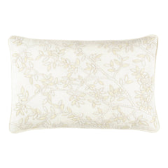 Harriet Embroidered Ivory Decorative Pillow Cover