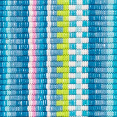 Lucky Stripe Blue/Green Handwoven Cotton Rug Swatch