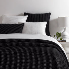 Pick Stitch Black Matelasse Coverlet