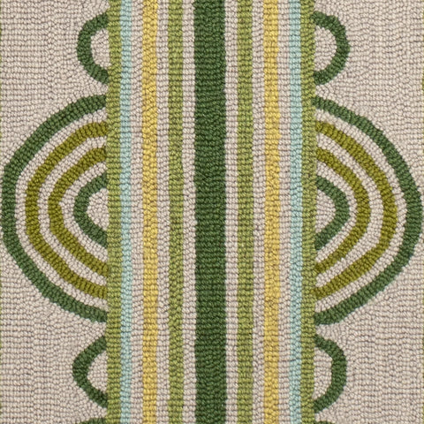 Button Olive Hand Micro Hooked Wool Rug Swatch