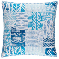 Block Print Patchwork Blue Sham