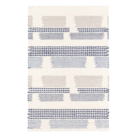 Tread Lightly Navy Handwoven Cotton Rug