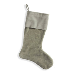 Sage Stone Washed Velvet Stocking