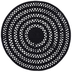 Bowline Handwoven Indoor/Outdoor Round Rug | Black
