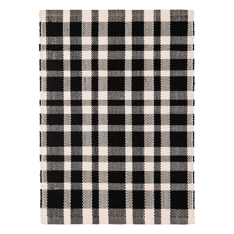 Tattersall Black Handwoven Indoor/Outdoor Rug