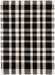 Tattersall Handwoven Indoor/Outdoor Rug | Black