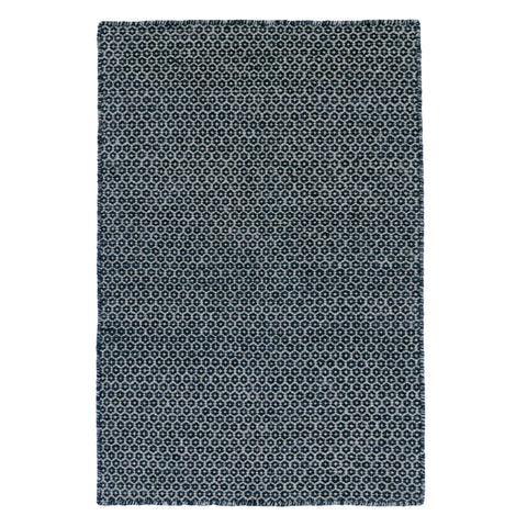 Honeycomb Indigo/Grey Handwoven Wool Rug