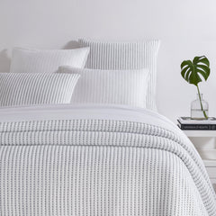 Pick Stitch White Matelasse Coverlet