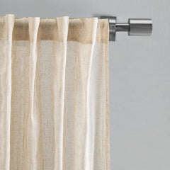 Textured Stripe Natural Curtain Panel Pair