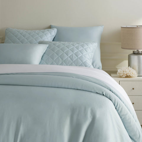 Silken Solid Robin's Egg Blue Duvet Cover