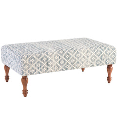 Melange Diamond Blue Rug Ottoman