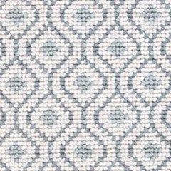 Bayberry Ivory/Denim Woven Wool Custom Rug Swatch With Attached Rug Pad