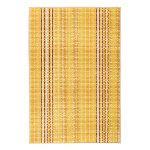 Sunflower Ticking Yellow Machine Washable Rug