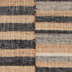 Ravel Stripe Black Handwoven Wool Rug Swatch