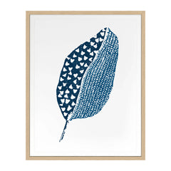 Indigo Block Print Leaf 2 Wall Art