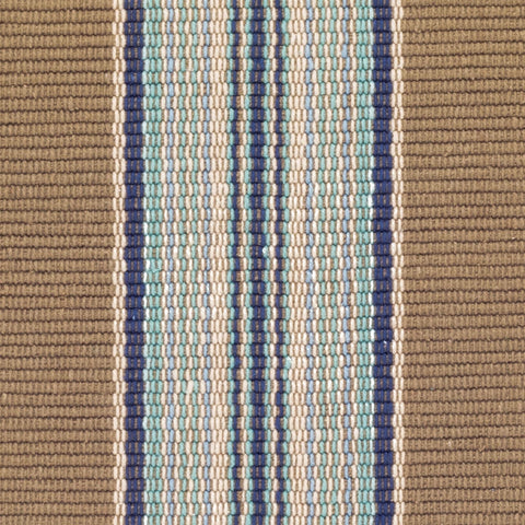 Blue Heron Stripe Handwoven Cotton Rug Swatch