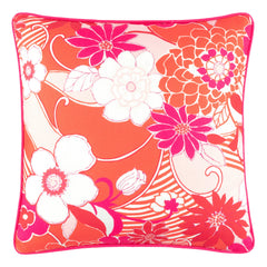 Far Out Floral Tangerine Indoor/Outdoor Decorative Pillow Cover