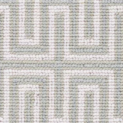 Maze Pale Blue Woven Wool Custom Rug Swatch With Attached Rug Pad