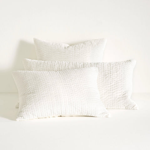 Viola Velvet Dove White Quilted Sham