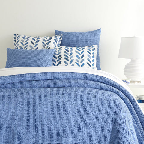 Bubble French Blue Matelasse Coverlet