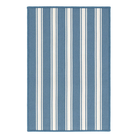 Maysville Stripe Slate Woven Indoor/Outdoor Custom Rug