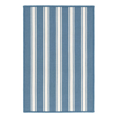 Maysville Stripe Slate Woven Indoor/Outdoor Custom Rug