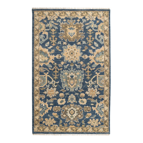 Camille Navy Hand Knotted Wool Rug