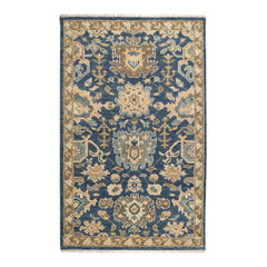 Camille Navy Hand Knotted Wool Rug