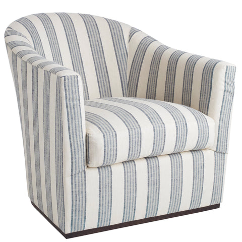 Vineyard Stripe Blue Thunderbird Swivel Chair