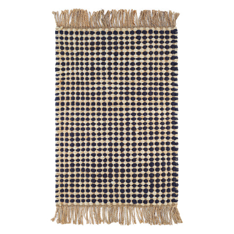 Kuba Black Handwoven Jute Rug