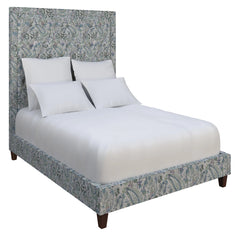 Ines Linen Blue Stonington Tufted bed