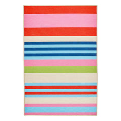 Beach Stripe Multi Machine Washable Rug