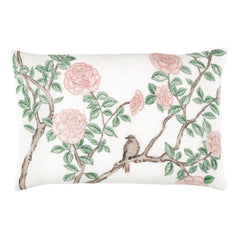 Jolie Embroidered White Decorative Pillow Cover