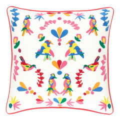 Bird is the Word Embroidered Multi Decorative Pillow Cover