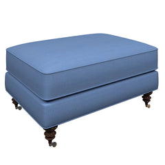 Estate Linen French Blue Norfolk Ottoman