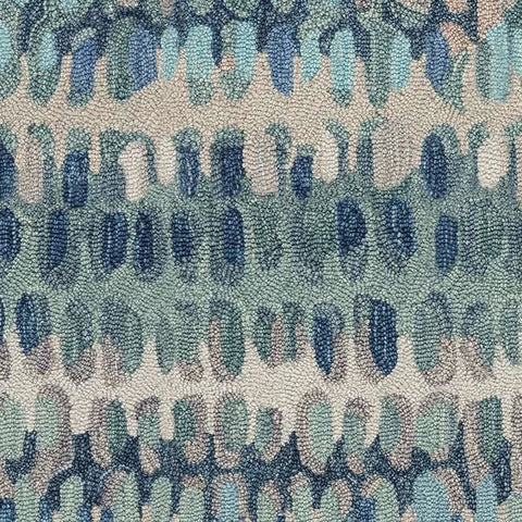 Paint Chip Blue Machine Washable Rug Swatch