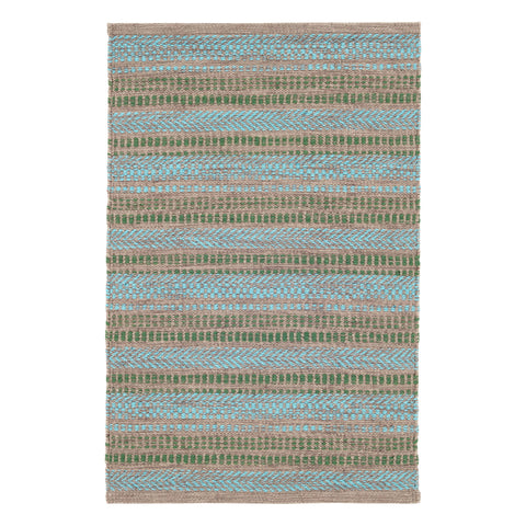 Sooner Than Later Aqua Handwoven Indoor/Outdoor Rug