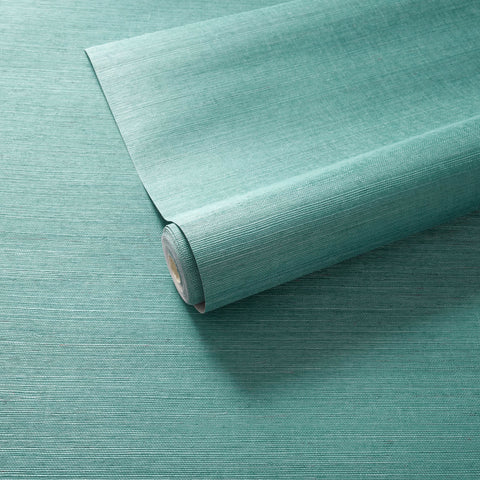 Samoa Turquoise Grasscloth Wallpaper Swatch