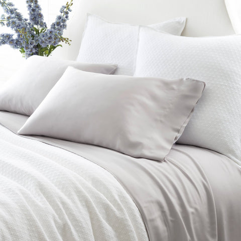 Silken Solid Grey Pillowcases (Pair)