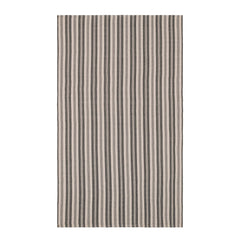 Ticking Stripe Grey/Ivory Handwoven Indoor/Outdoor Rug