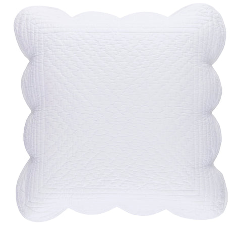 Power Shake Scallop White Quilted Sham