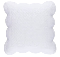 Power Shake Scallop White Quilted Sham