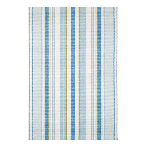 Daphne Stripe French Blue Handwoven Cotton Rug